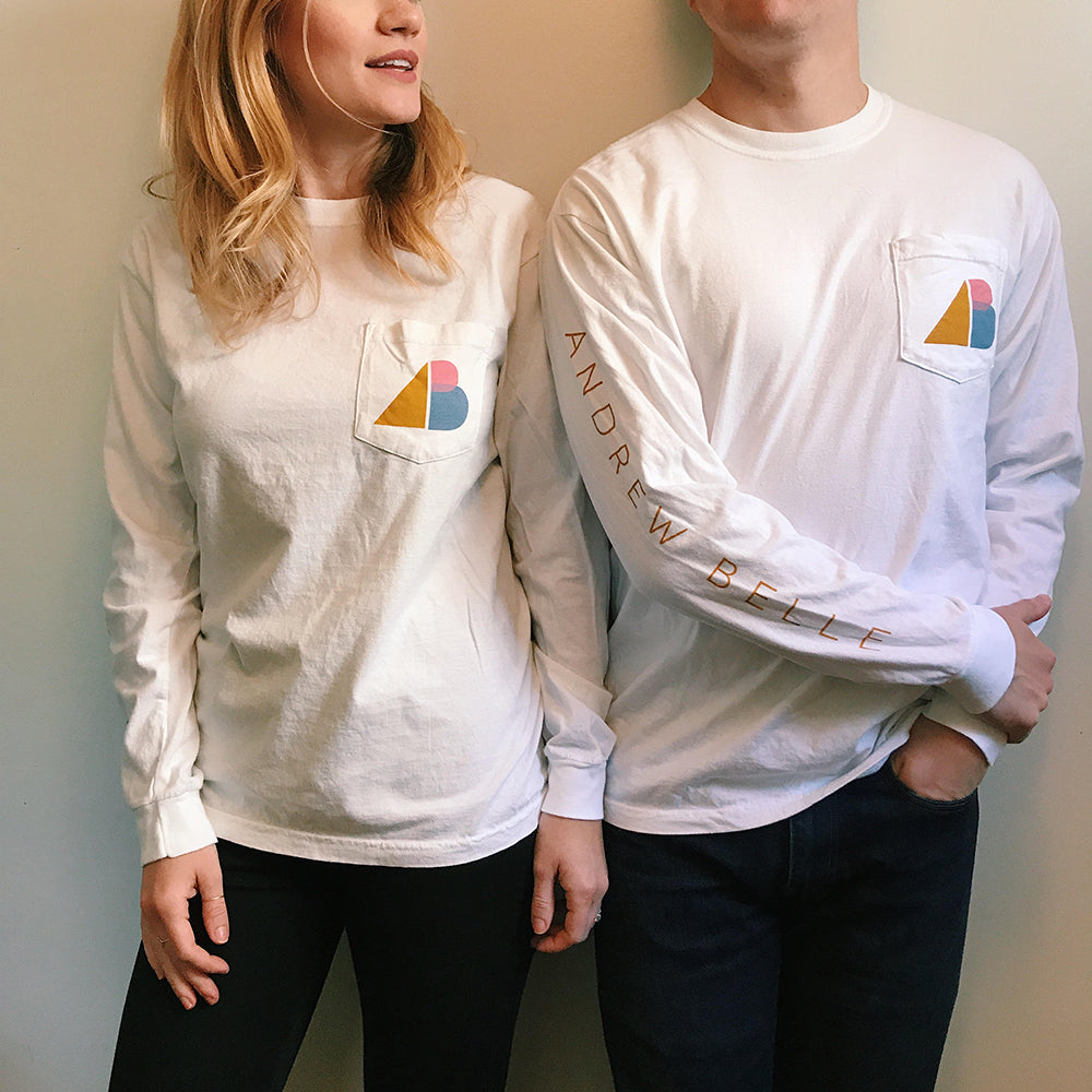 AB Long Sleeve Pocket Tee (White)